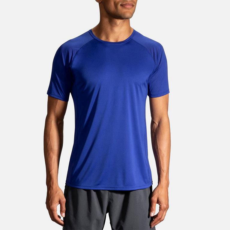 Brooks Stealth Short Sleeve Running Shirt - Men's - Blue (70954-HMPT)